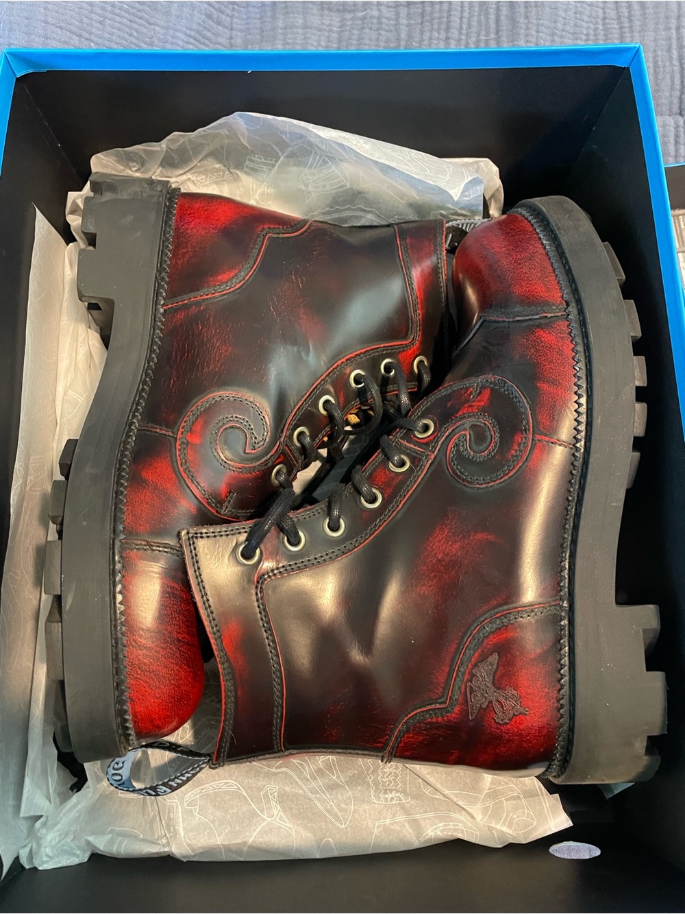 Fluevog Derby Swirl boots